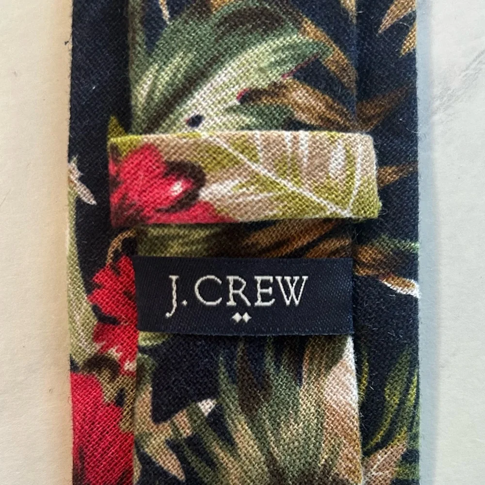 J. Crew Floral Tie - Red, Green, Black